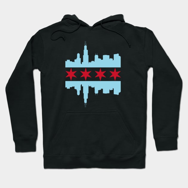 Chicago Skyline Flag Hoodie by BeeFest